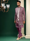 Majestic Purple Traditional Patterned Indowestern Set