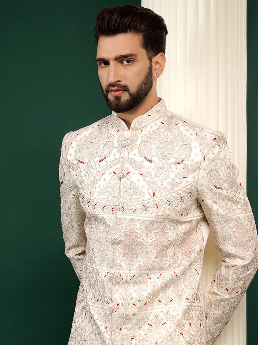 Primerose pink sherwani set