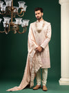 Coral Peach Color Embroidered Sherwani