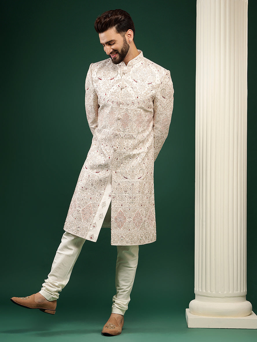 PRIMEROSE PINK SHERWANI SET
