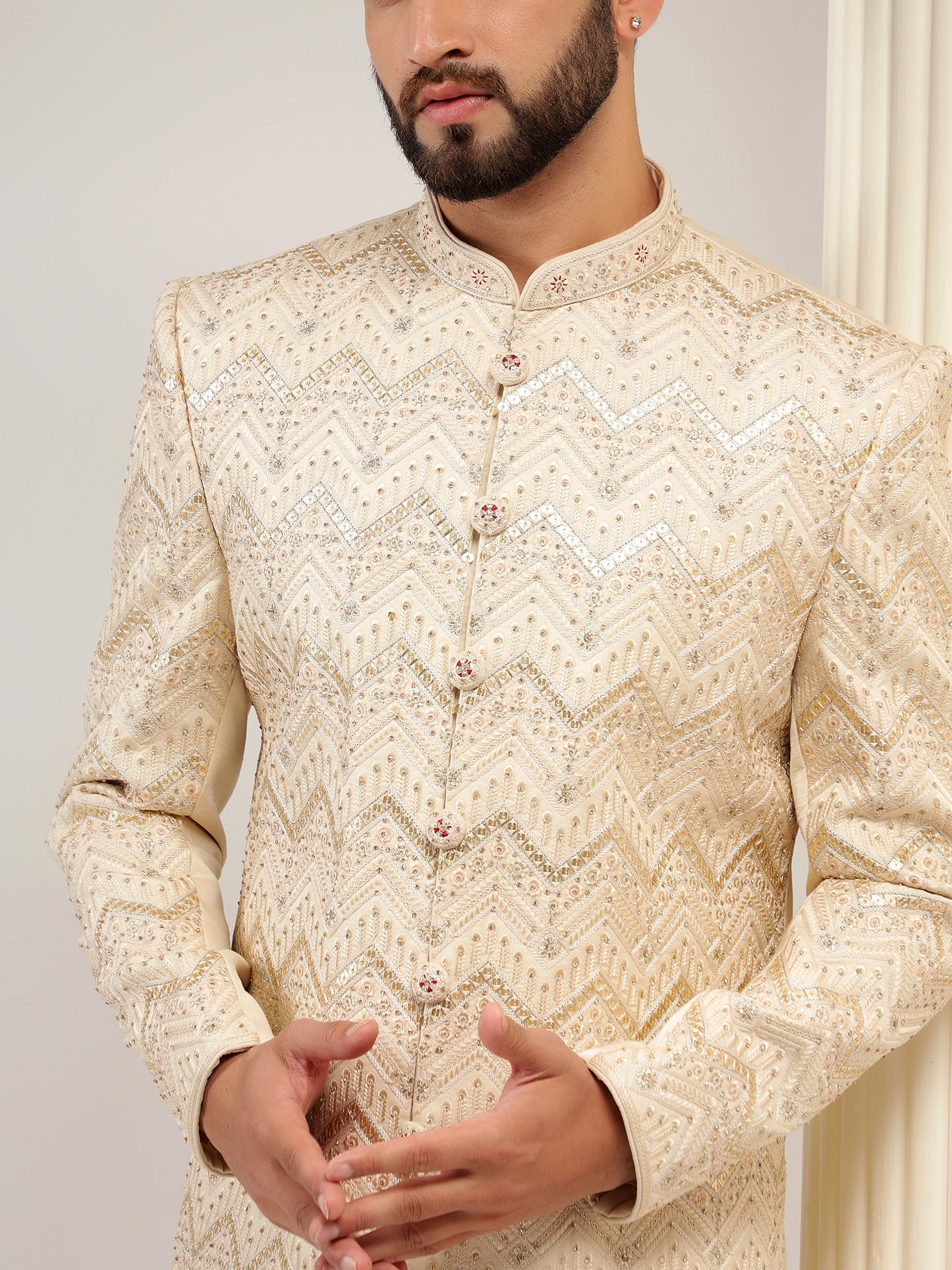 ARISTOCRATIC GOLD SHERWANI