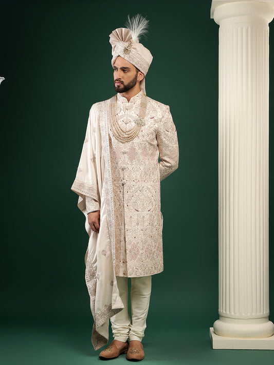 PRIMEROSE PINK SHERWANI SET