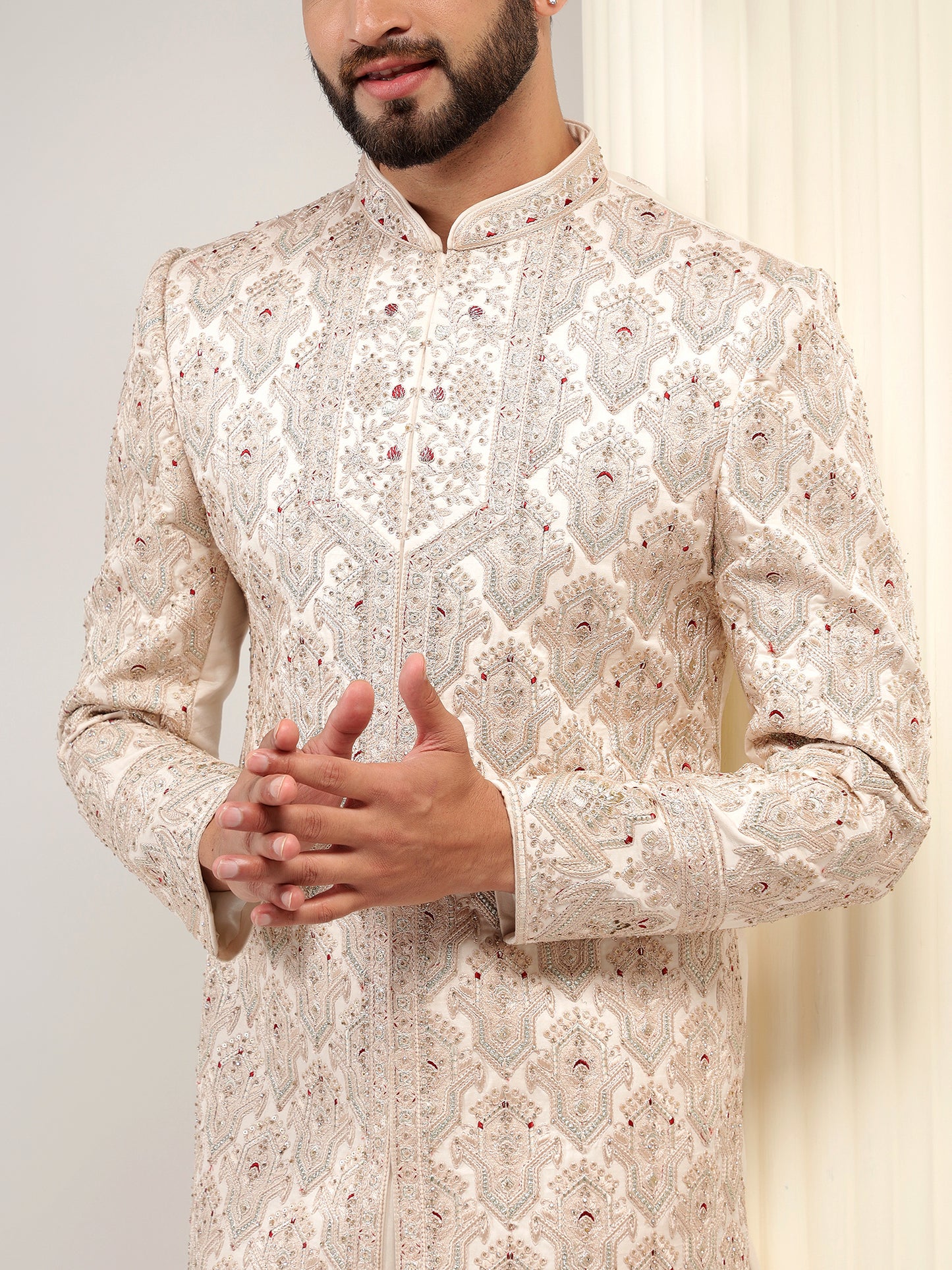 ETHNIC MOTIFS ROSE GOLD SHERWANI