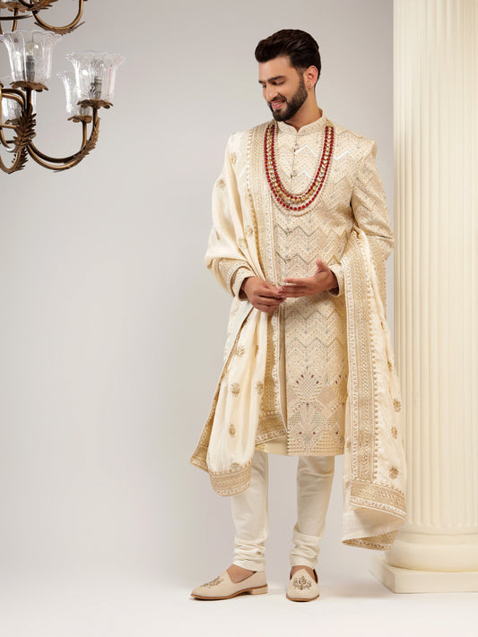 ARISTOCRATIC GOLD SHERWANI