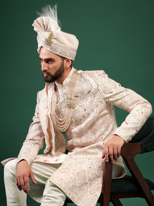 PRIMEROSE PINK SHERWANI SET