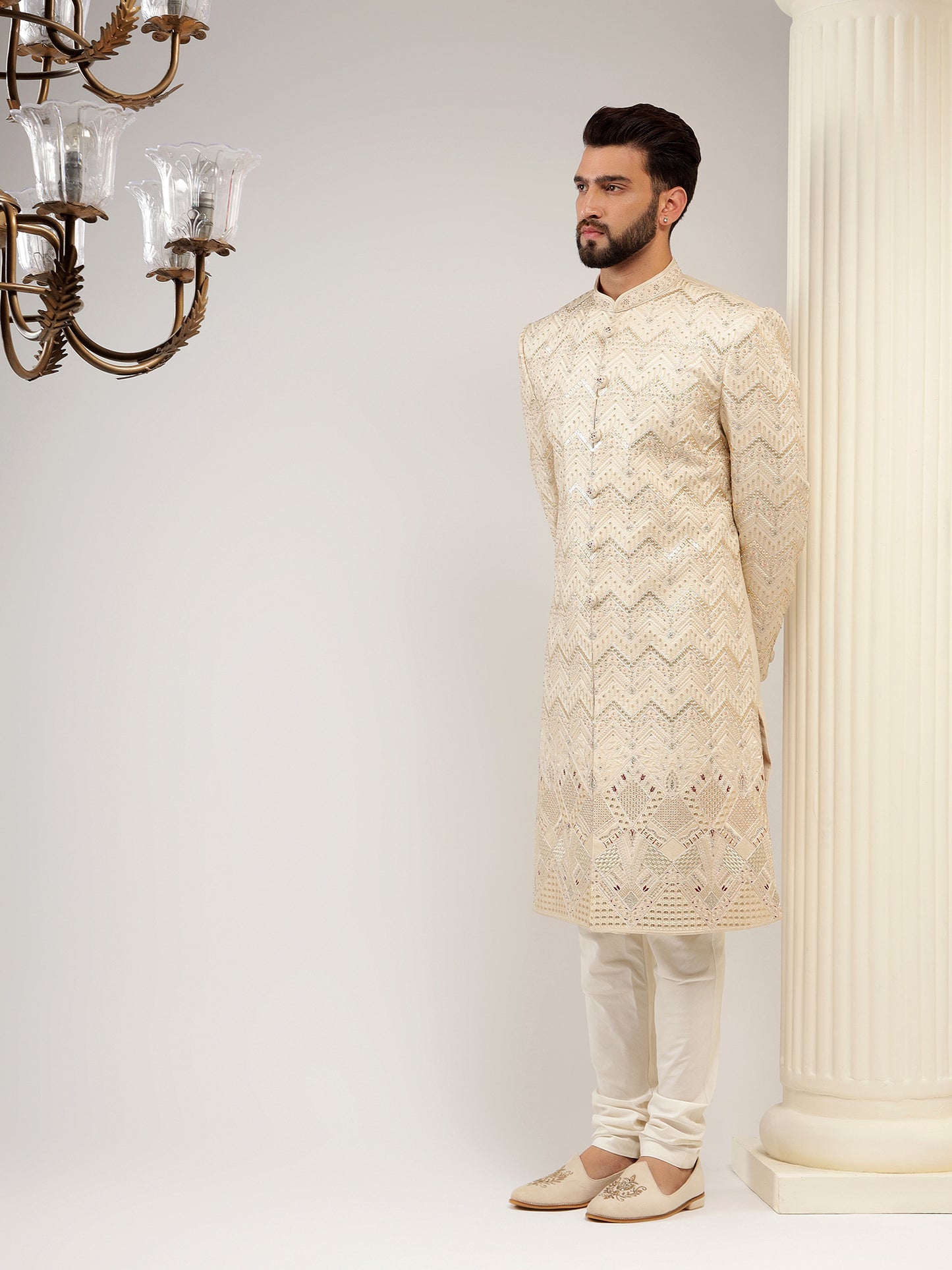 ARISTOCRATIC GOLD SHERWANI