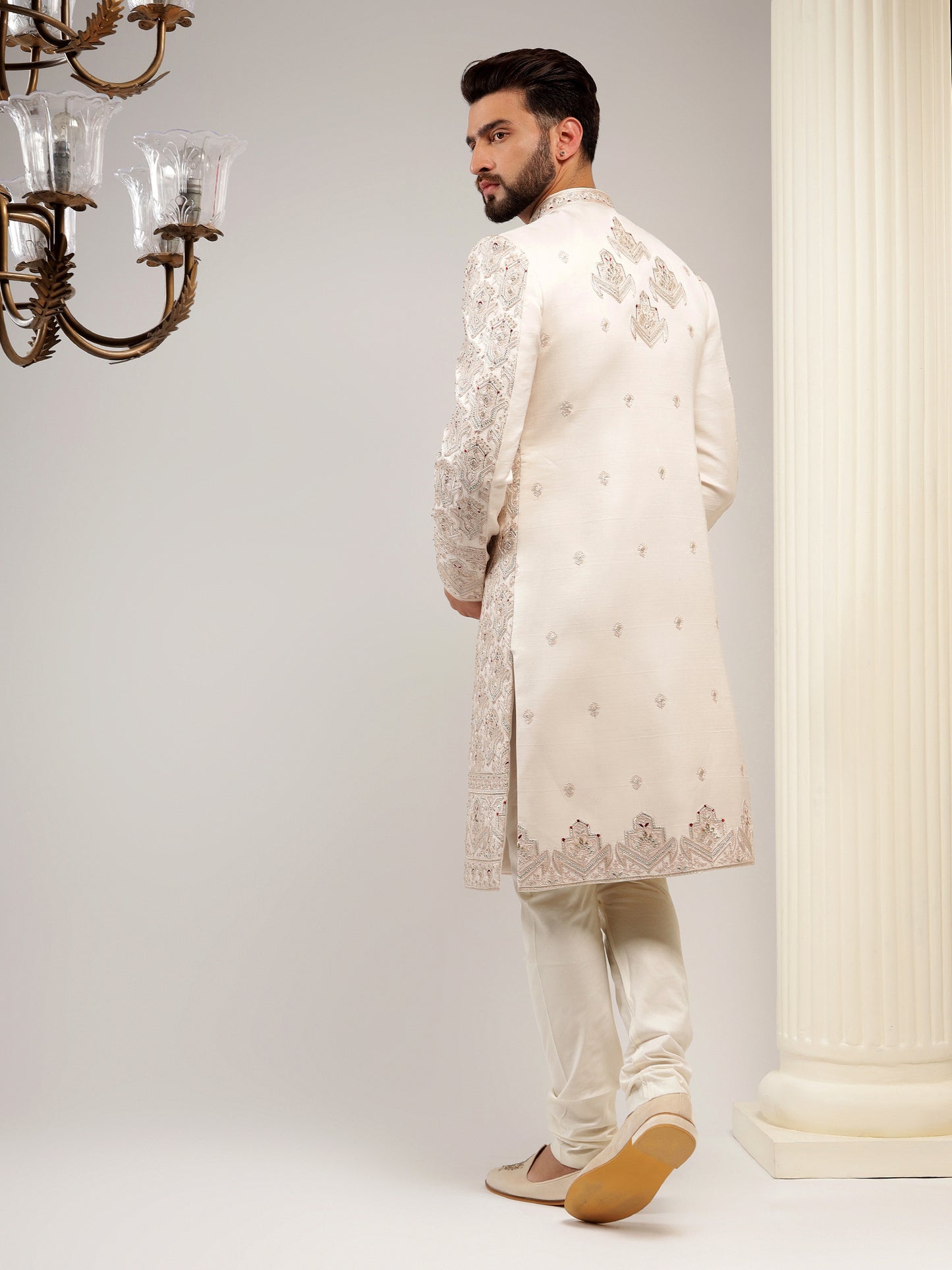 ETHNIC MOTIFS ROSE GOLD SHERWANI