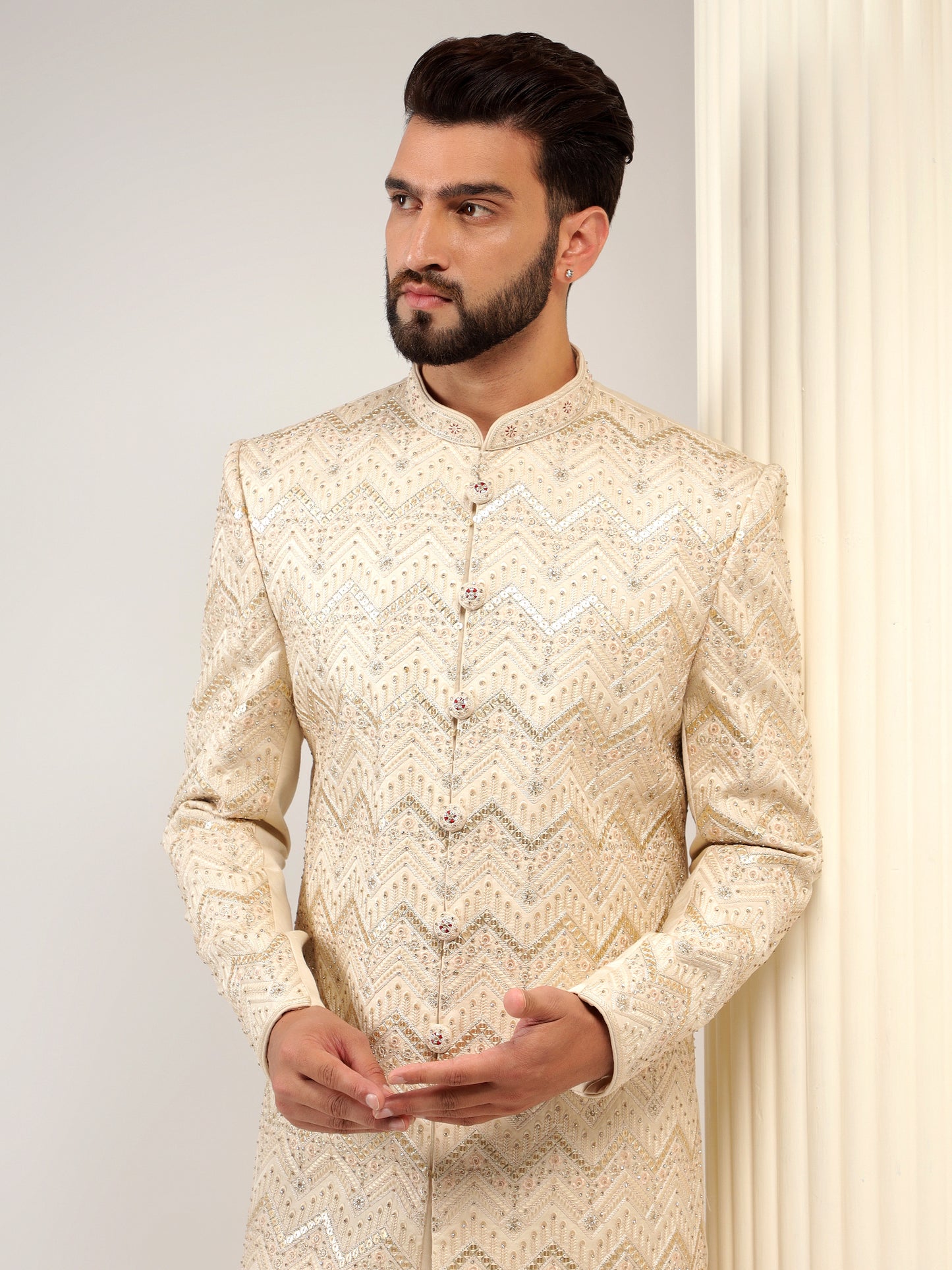 ARISTOCRATIC GOLD SHERWANI