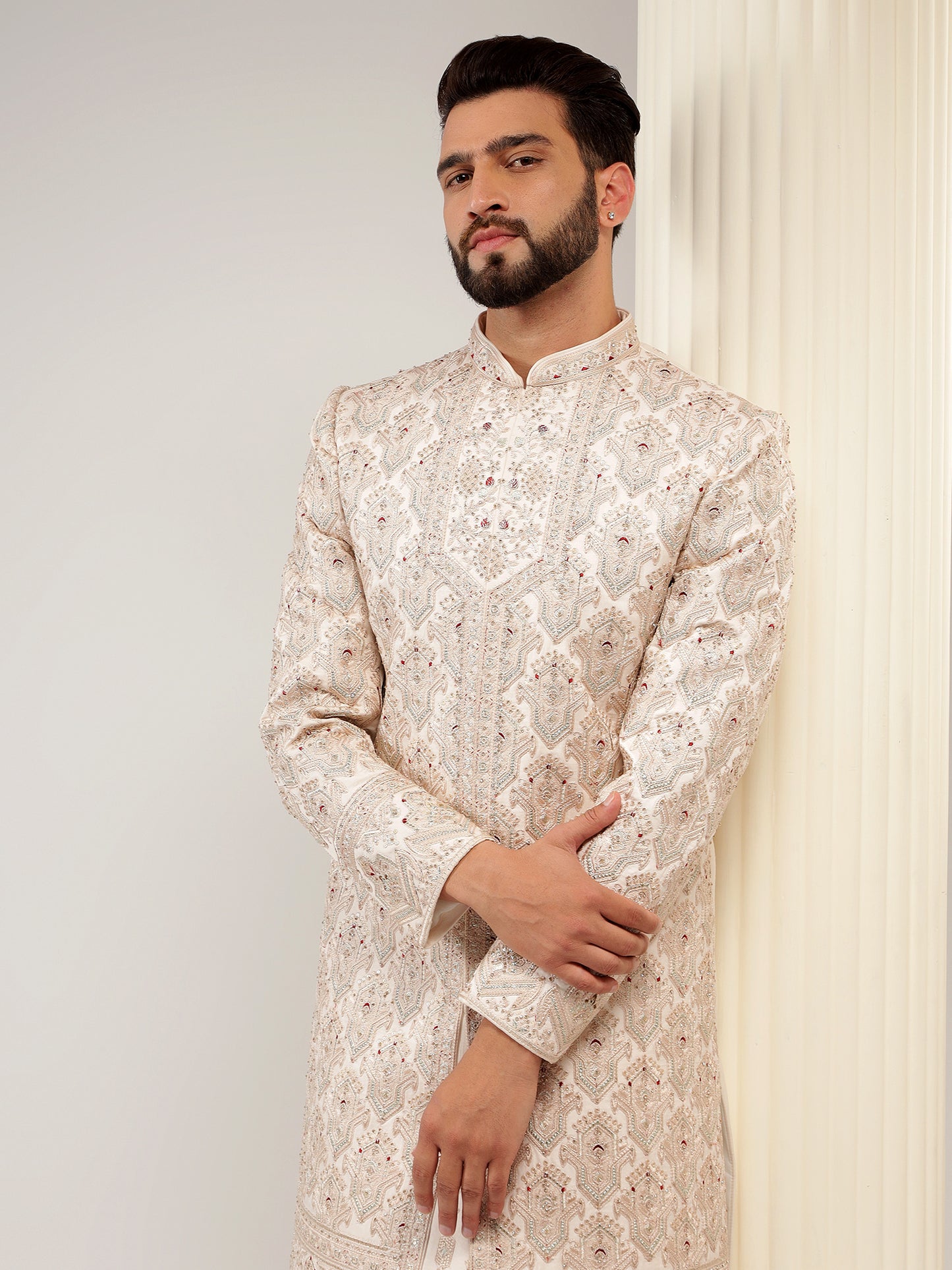 ETHNIC MOTIFS ROSE GOLD SHERWANI