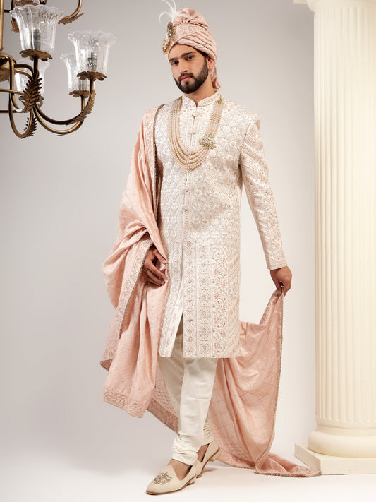 ROSE GOLD SHERWANI SET